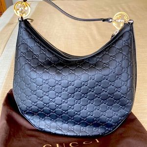 Gucci Twins Black Leather Hobo